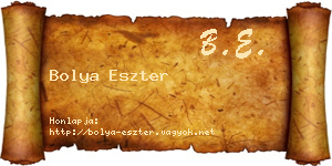 Bolya Eszter névjegykártya